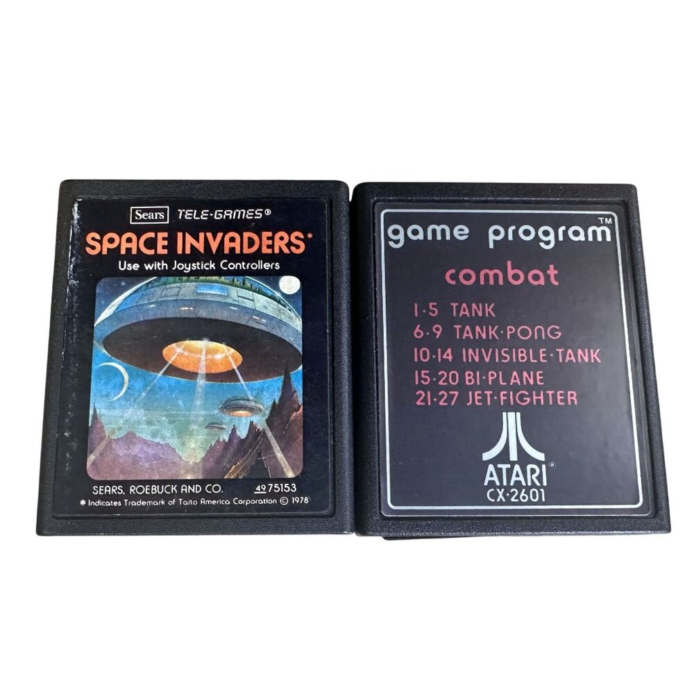 Vintage Atari 2600 Games 2 Games Combat First Release & Space Invaders